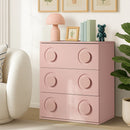 Pink Bedroom Chest of Drawers Cabinet Dresser with 3 Drawers