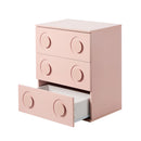 Pink Bedroom Chest of Drawers Cabinet Dresser with 3 Drawers