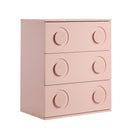 Pink Bedroom Chest of Drawers Cabinet Dresser with 3 Drawers