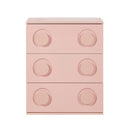 Pink Bedroom Chest of Drawers Cabinet Dresser with 3 Drawers