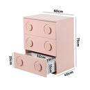 Pink Bedroom Chest of Drawers Cabinet Dresser with 3 Drawers