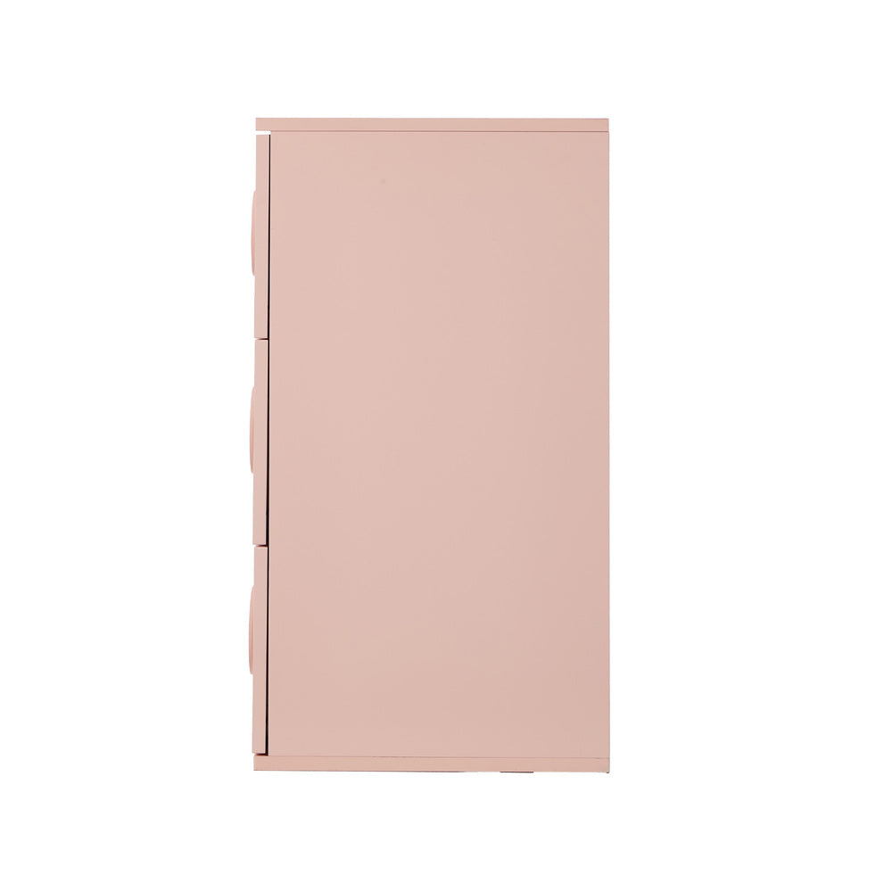 Pink Bedroom Chest of Drawers Cabinet Dresser with 3 Drawers