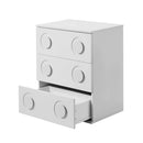 White Bedroom Chest of Drawers Cabinet Dresser with 3 Drawers