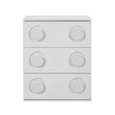 White Bedroom Chest of Drawers Cabinet Dresser with 3 Drawers