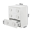 White Bedroom Chest of Drawers Cabinet Dresser with 3 Drawers
