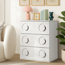 White Bedroom Chest of Drawers Cabinet Dresser with 3 Drawers