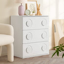 White Bedroom Chest of Drawers Cabinet Dresser with 3 Drawers