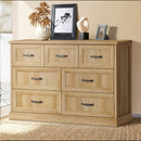 Natural Tallboy Bedside Dresser with 7 Drawers Storage