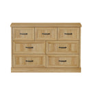 Natural Tallboy Bedside Dresser with 7 Drawers Storage