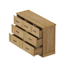 Natural Tallboy Bedside Dresser with 7 Drawers Storage