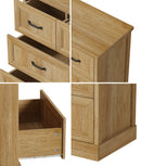 Natural Tallboy Bedside Dresser with 7 Drawers Storage