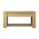 Beige Wooden Coffee Table with Lift Up Top and Storage Space