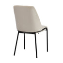 Set of 2 Beige Chenille Fabric Dining Chairs with Padded Seat