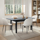 5pcs Black and White Extendable Dining Table and Chairs Set