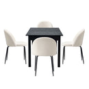 5pcs Black and White Extendable Dining Table and Chairs Set