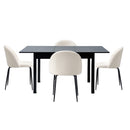 5pcs Black and White Extendable Dining Table and Chairs Set