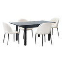 5pcs Black and White Extendable Dining Table and Chairs Set
