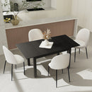 5pcs Black and White Extendable Dining Table and Chairs Set