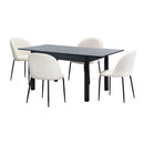 5pcs Black and White Extendable Dining Table and Chairs Set