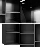 Black Bookshelf Display Shelf Media Storage Rack