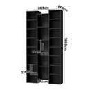 Black Bookshelf Display Shelf Media Storage Rack