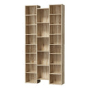 Natural Bookshelf Display Shelf Media Storage Rack