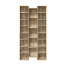 Natural Bookshelf Display Shelf Media Storage Rack