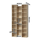 Natural Bookshelf Display Shelf Media Storage Rack