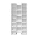 White Bookshelf Display Shelf Media Storage Rack