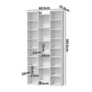 White Bookshelf Display Shelf Media Storage Rack