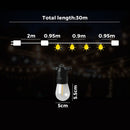 30M Waterproof LED Festoon String Lights
