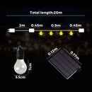 20M Solar LED Festoon String Lights Waterproof Christmas Décor
