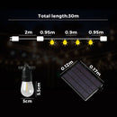 30M Solar LED Festoon String Lights Waterproof Christmas Decor