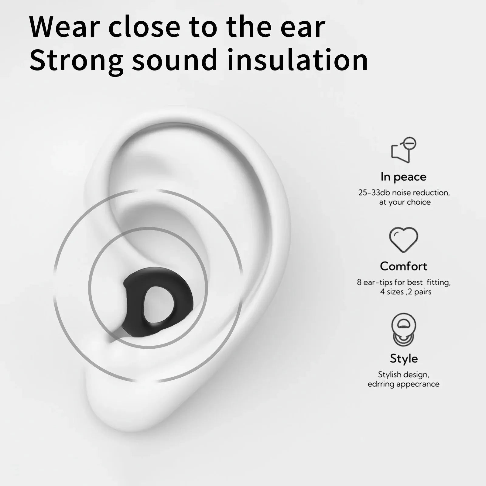High Fidelity Noise Cancelling Silicone Ear Plugs Reusable Ear Plugs