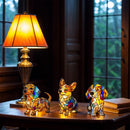 Animal Resin Night Light LED Stained Art Night Light