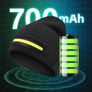 Rechargeable LED Headlamp Wide Beam Warm Knitted Beanie Hat