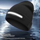 Rechargeable LED Headlamp Wide Beam Warm Knitted Beanie Hat