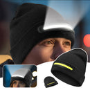 Rechargeable LED Headlamp Wide Beam Warm Knitted Beanie Hat