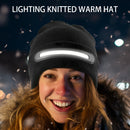 Rechargeable LED Headlamp Wide Beam Warm Knitted Beanie Hat