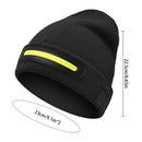Rechargeable LED Headlamp Wide Beam Warm Knitted Beanie Hat