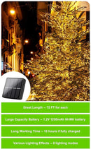 20m 200 LED Solar Powered Outdoor Lights with 8 Lighting Modes and Waterproof for Home,Garden and Decoration - NuSea