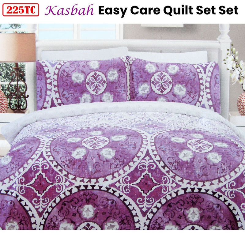 225TC Kasbah Mandala Cotton Rich Easy Care Quilt Cover Set Queen - NuSea