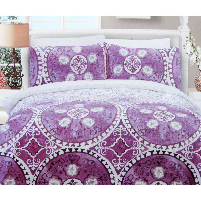 225TC Kasbah Mandala Cotton Rich Easy Care Quilt Cover Set Queen - NuSea