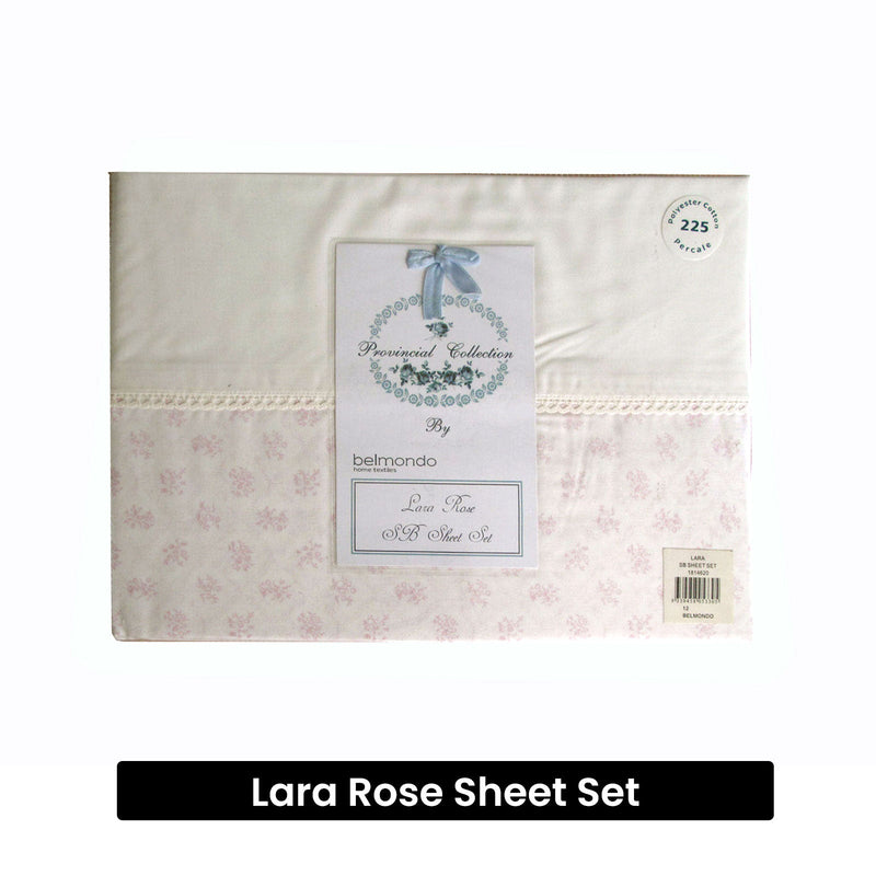 225TC Lara Rose Sheet Set Single - NuSea