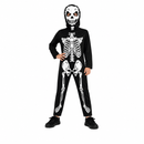 Kids’ Skeleton Costume – Printed Jumpsuit and Skull Hood