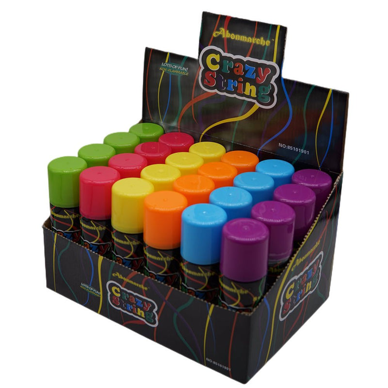 Krazy String 24 cans Crazy string with display box Silly string silly spray streamer ...