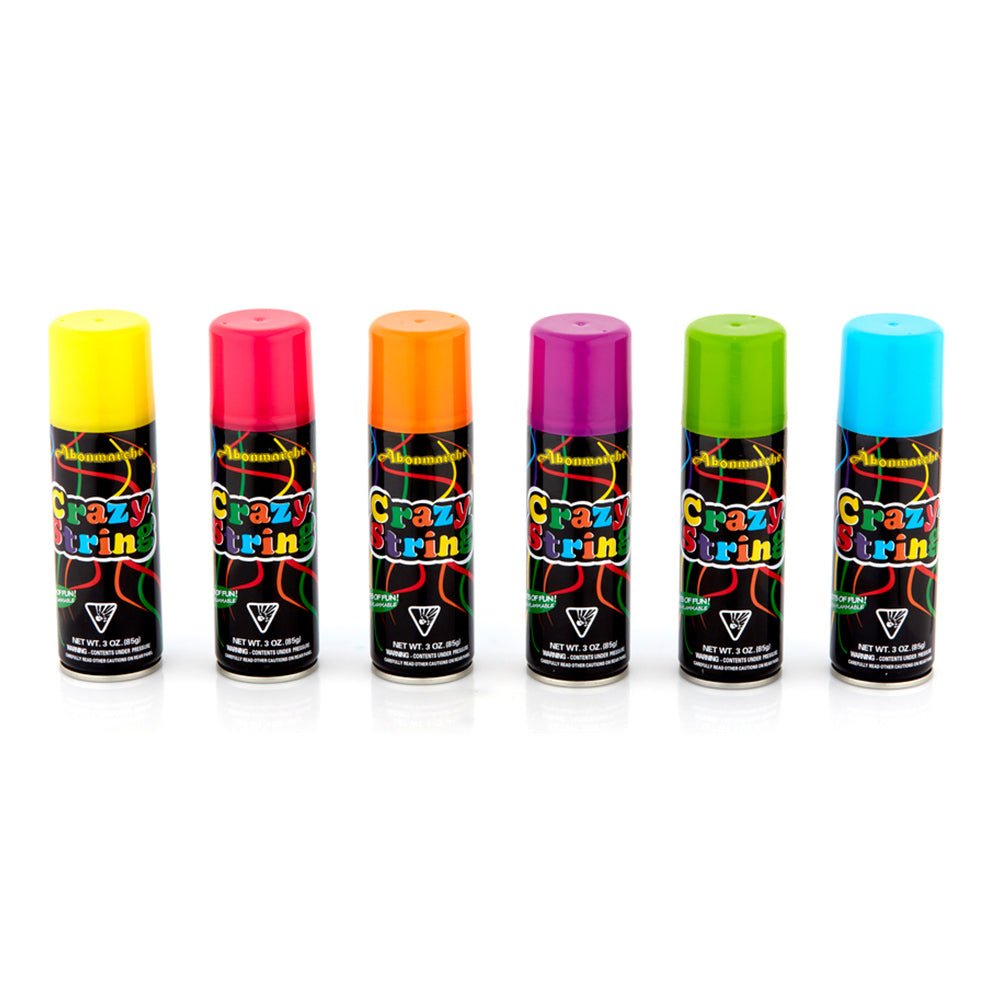 Krazy String 24 cans Crazy string with display box Silly string silly spray streamer ...