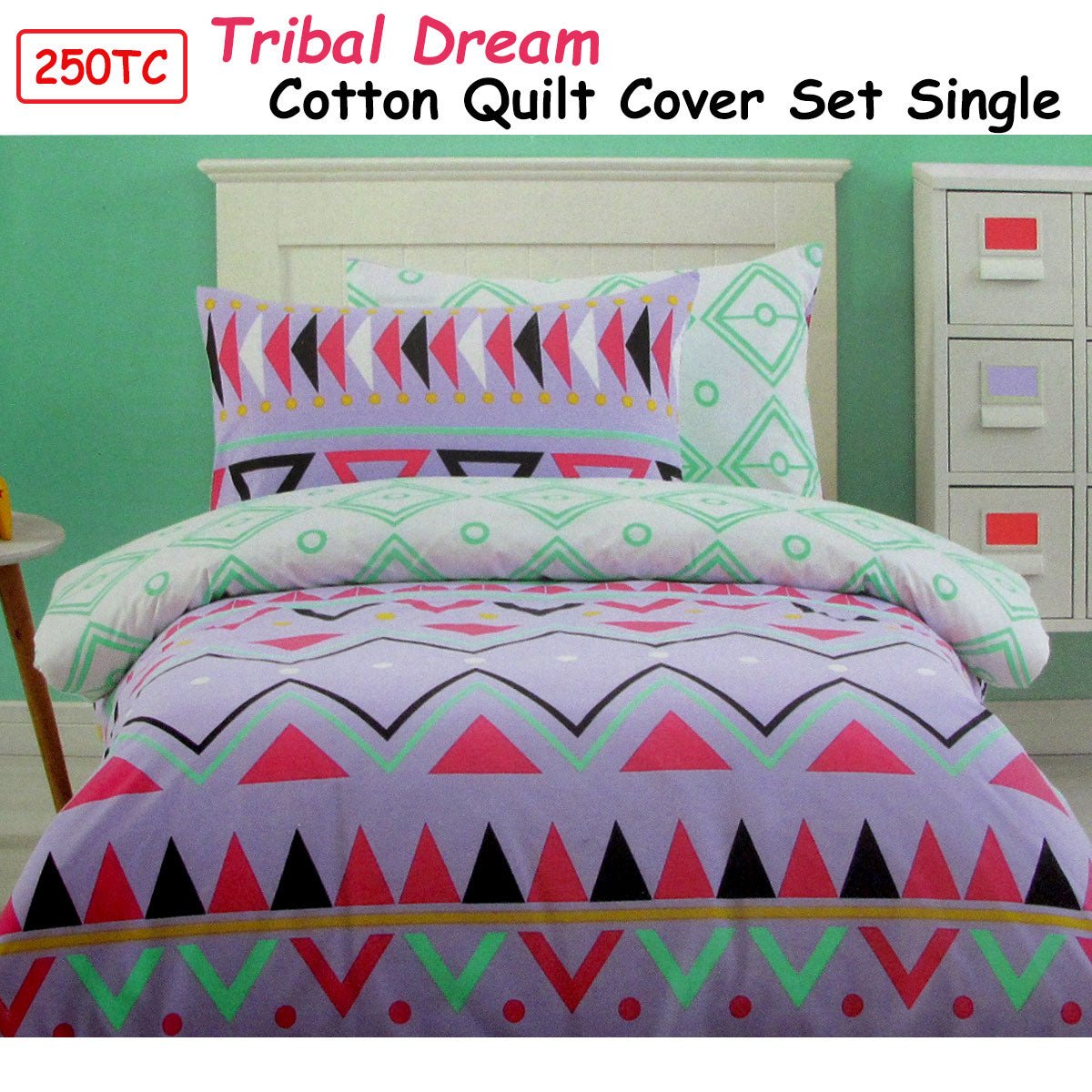 250TC Tribal Dream 100% Cotton Quilt Cover Set Single - NuSea