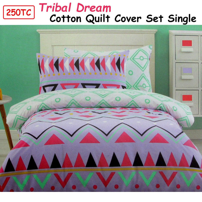 250TC Tribal Dream 100% Cotton Quilt Cover Set Single - NuSea