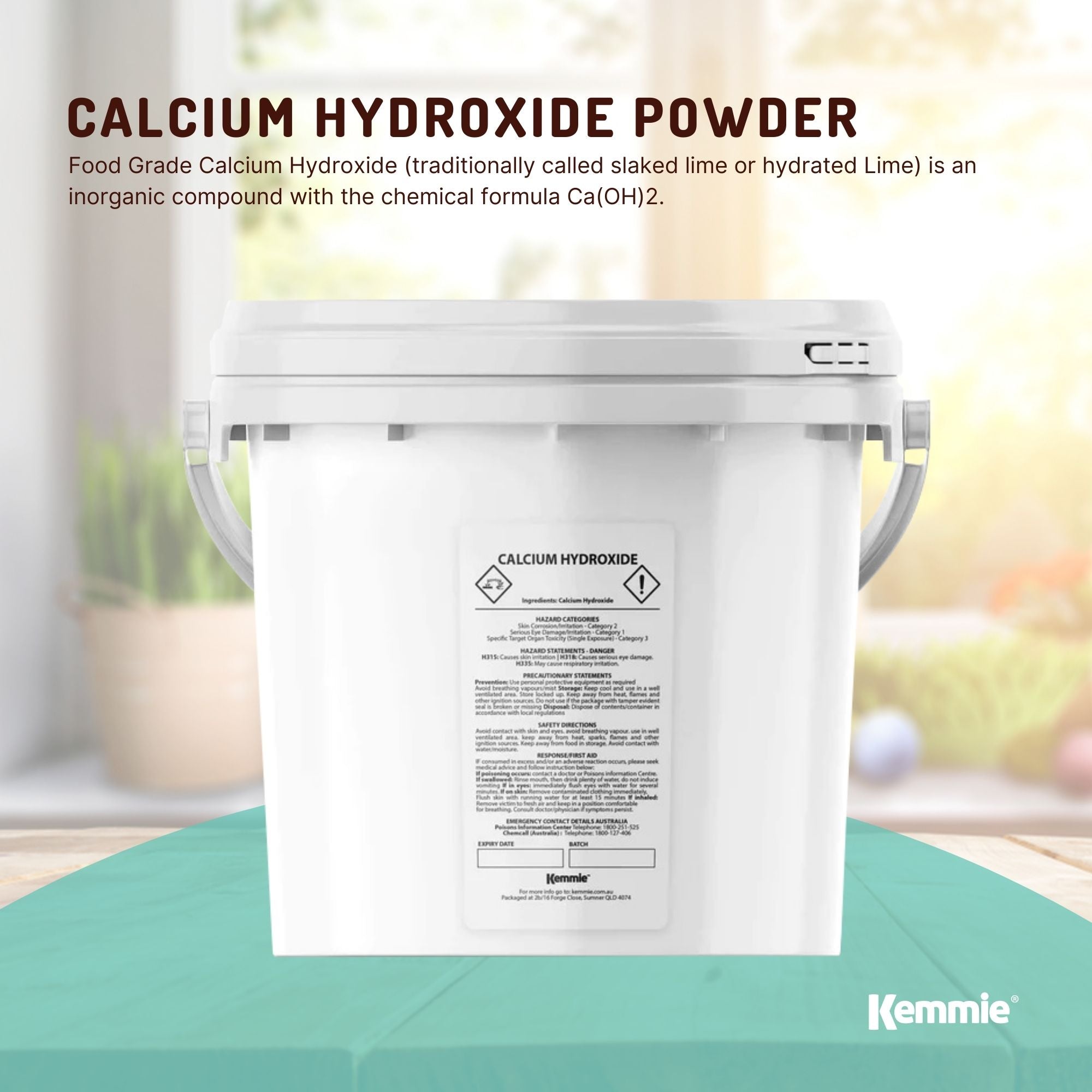 2.5kg Calcium Hydroxide Powder Tub Food Grade FCC Hydrated Slaked Pickling Lime - NuSea